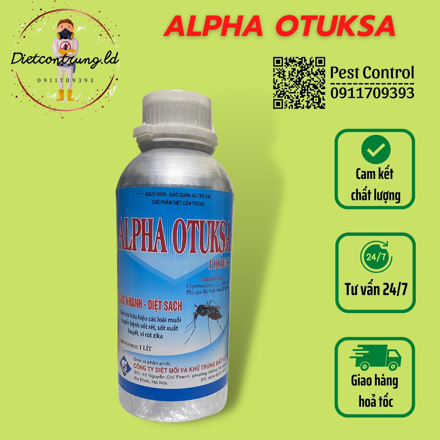 Diệt muỗi, côn trùng gây hại cho cây trồng, chuồng trại Alpha Otuksa