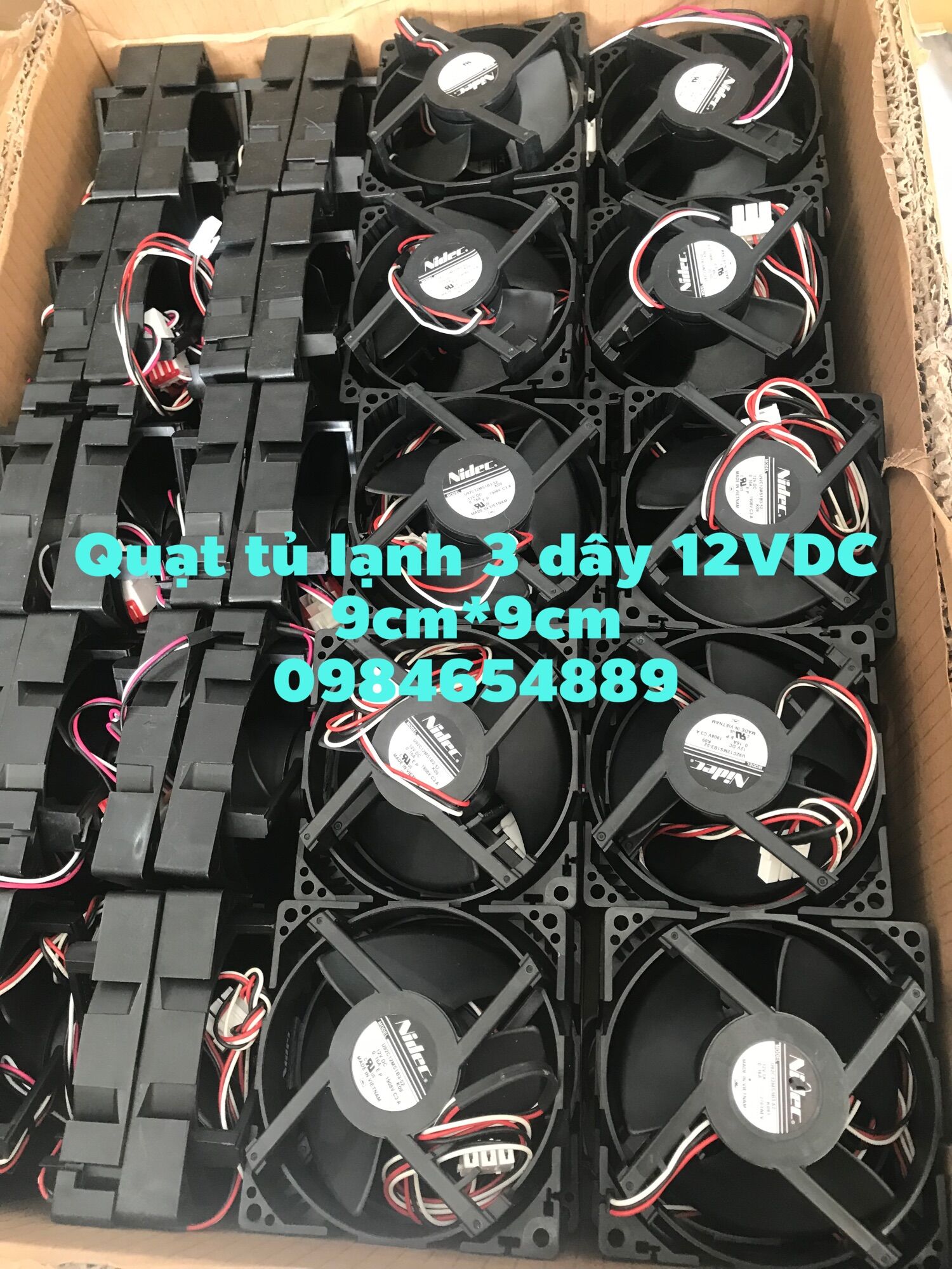Quạt tủ lạnh 3 dây 12vdc 9cm*9cm