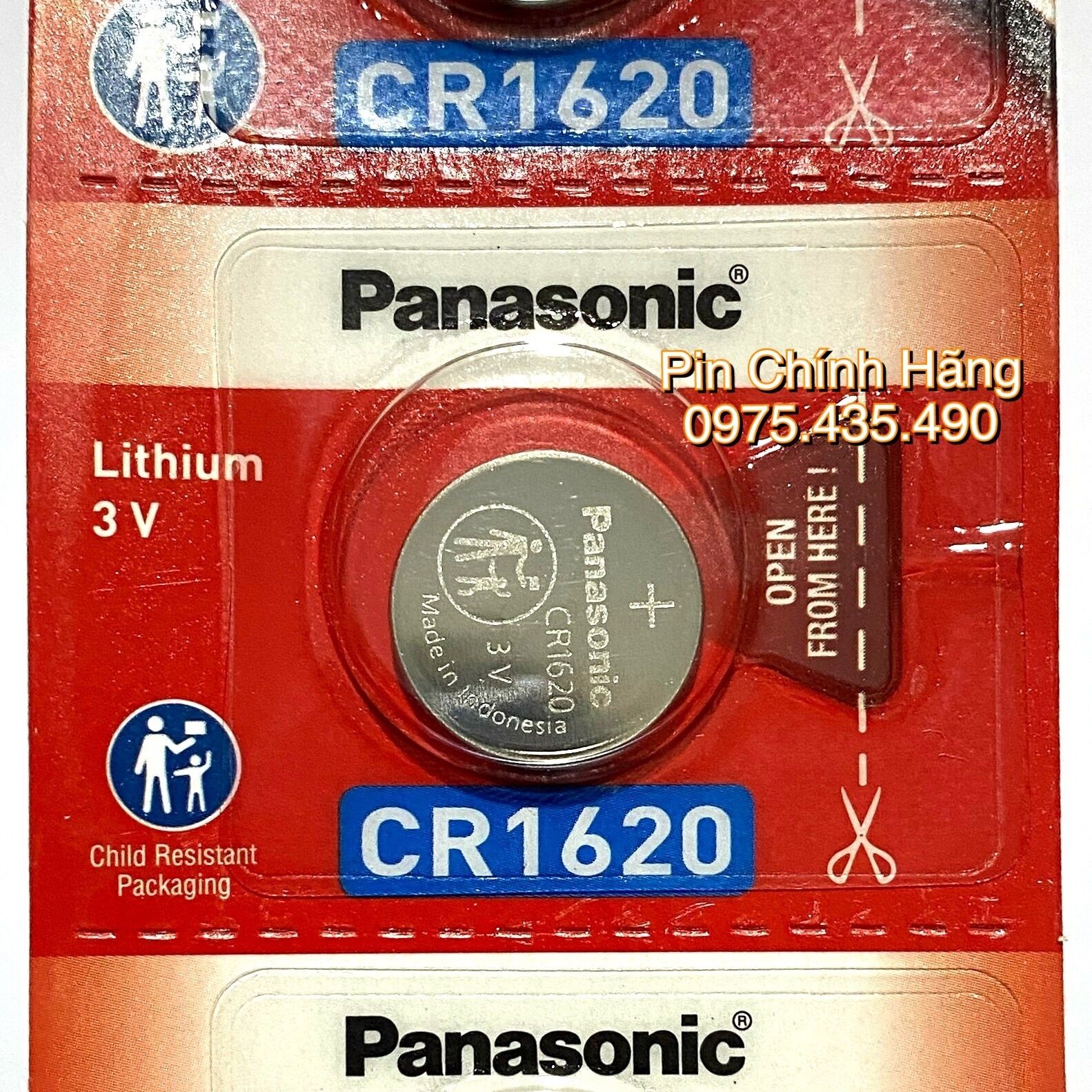 Pin CR1620 Panasonic Lithium 3V Chính Hãng Vỉ 1 Viên
