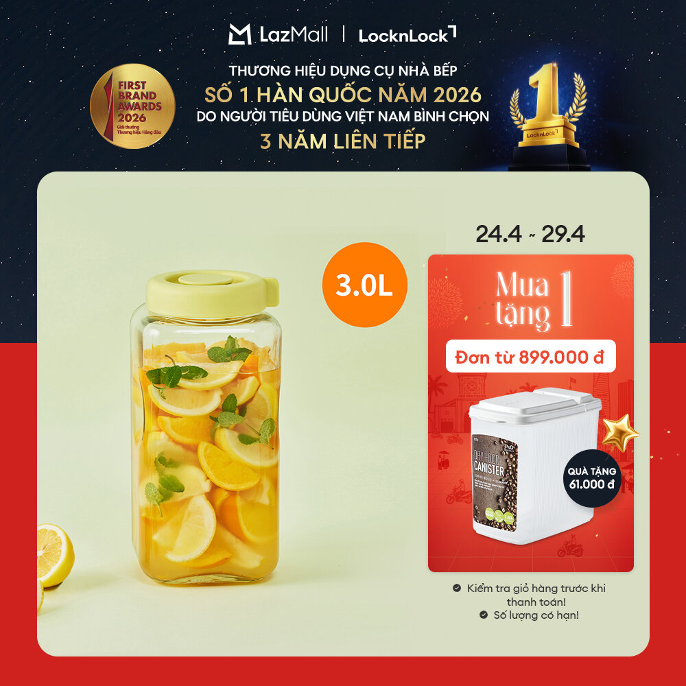 Hộp thủy tinh LocknLock Daily Breathing Canister LNG có gioăng silicone, nhiều dung tích, nắp màu xanh