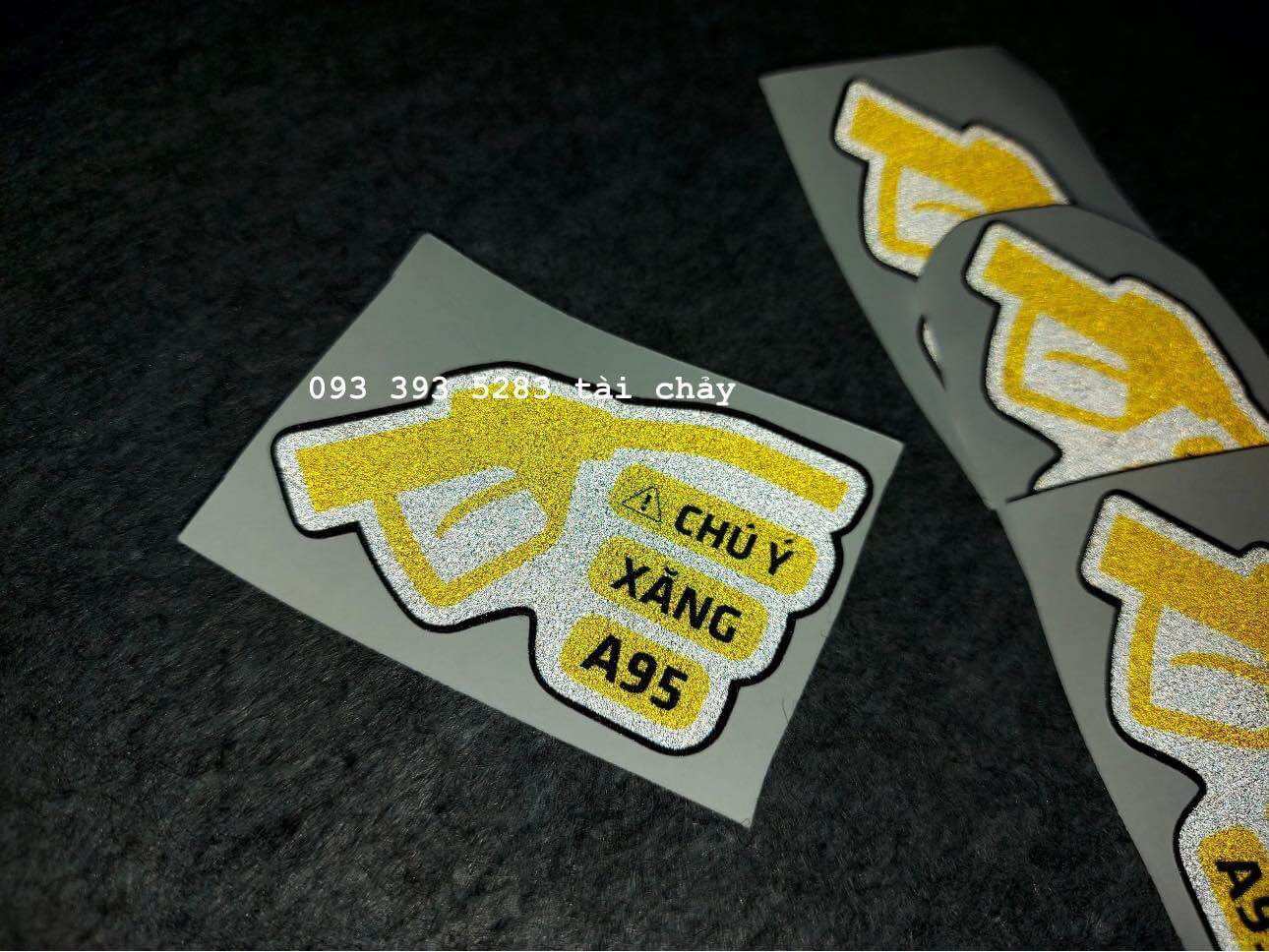 [ 1 MIÊNG ] TEM STICKER " VÒI XANG 95 " PHẢN QUANG DÁN TRANG TRÍ XE