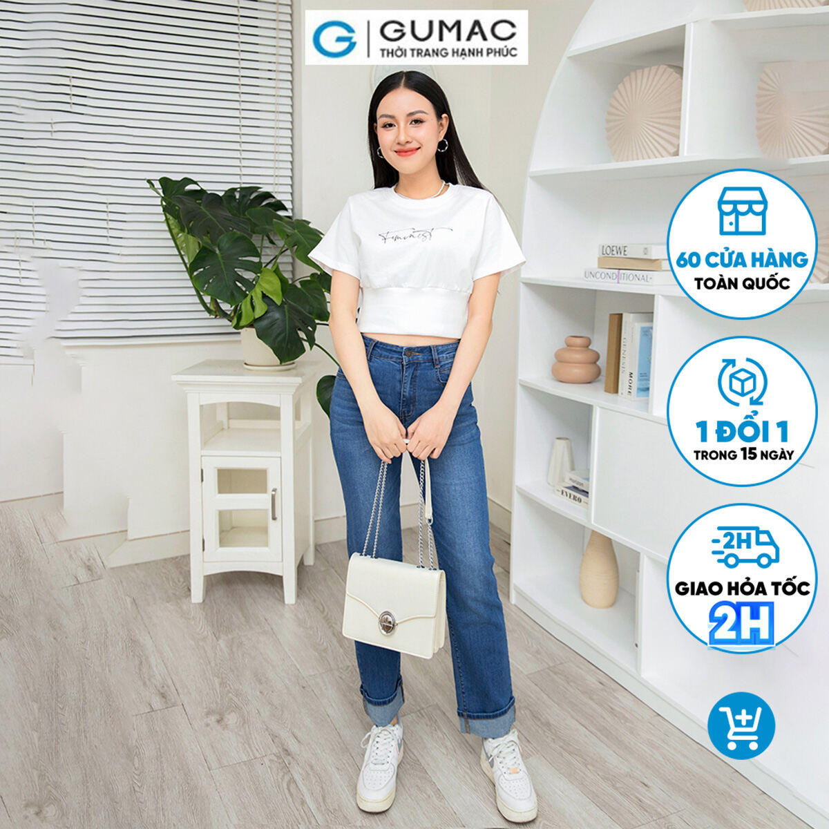 CHỈ 5.1 VOUCHER 15 TẶNG TÚI CÓI ĐƠN 899K Quần Jeans slim QJD11022 thời trang GUMAC