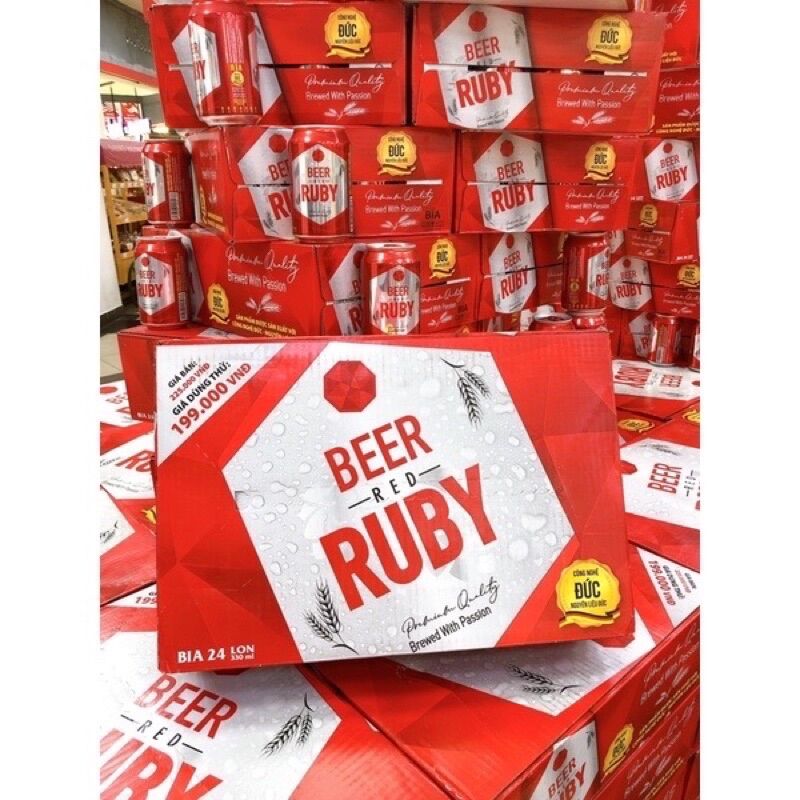 Thùng 24 lon ruby đỏ x 330ml