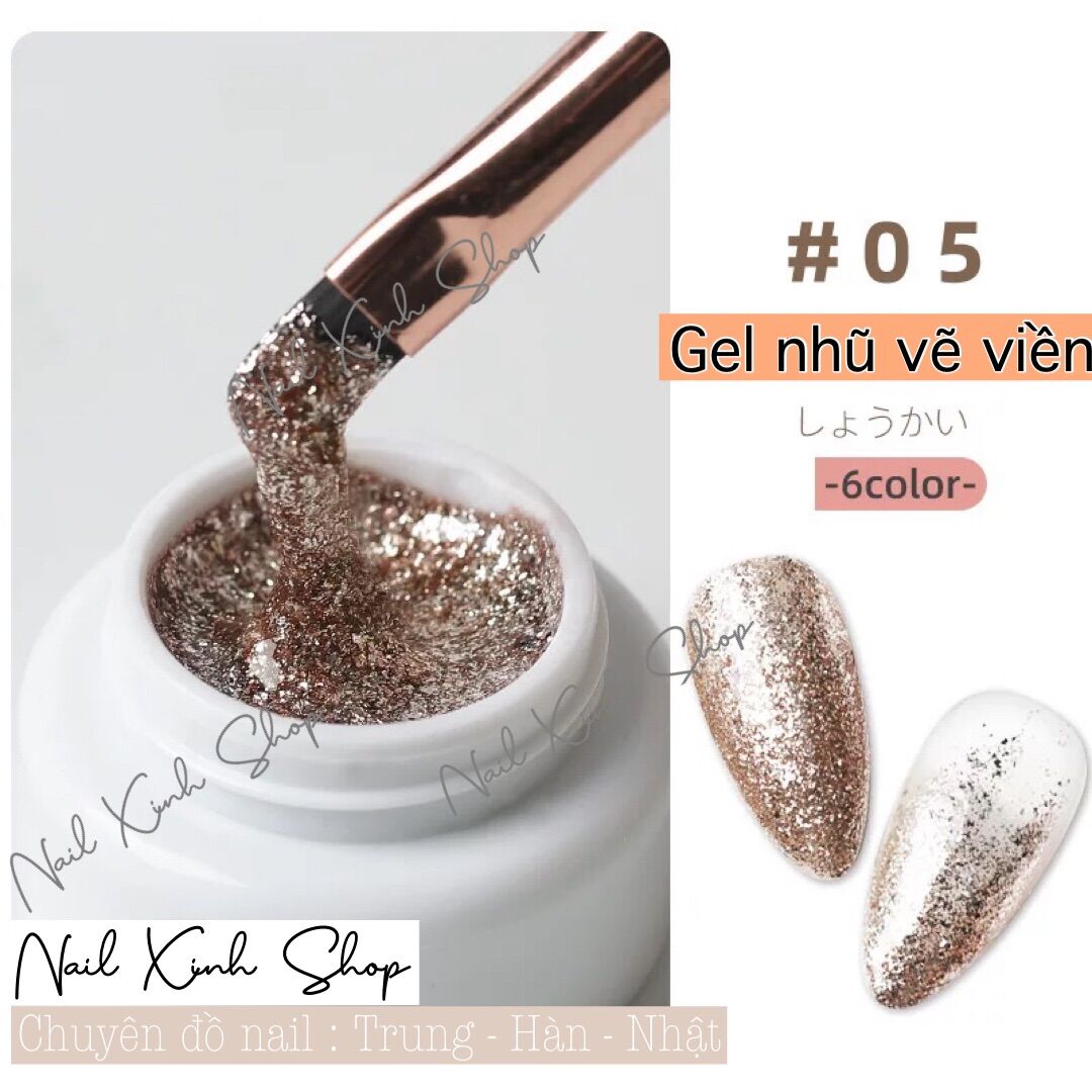 Gel viền nhũ flash siêu sáng cho nail