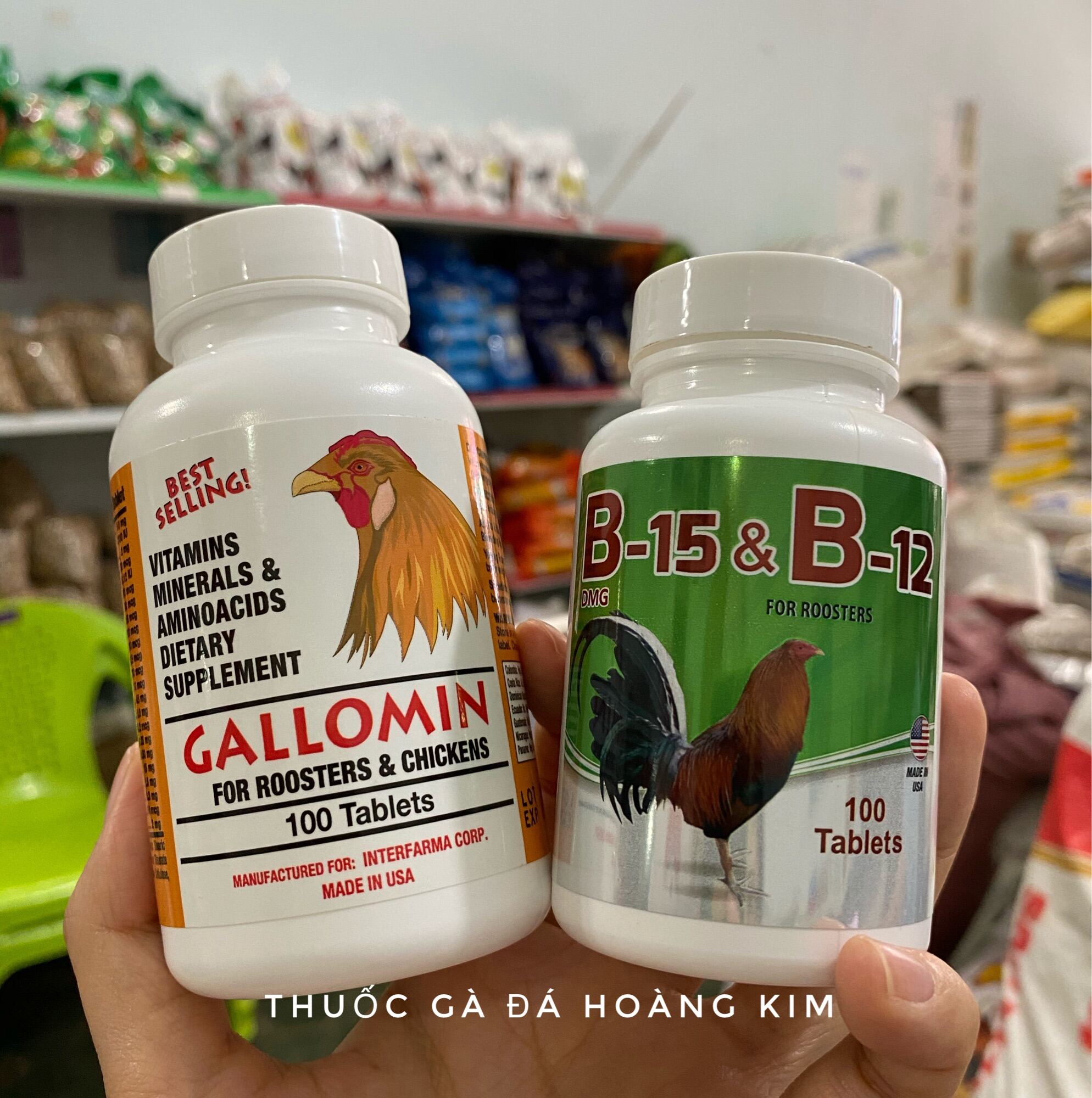 Combo Gallomin + B15&amp;b12 - Tăng bo và nước máu cho gà chế độ đá