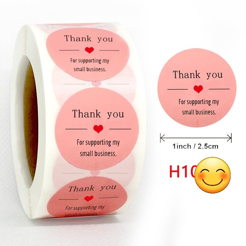 Cuộn 500 sticker/tem dán thank you cảm ơn ( nhiều mẫu)