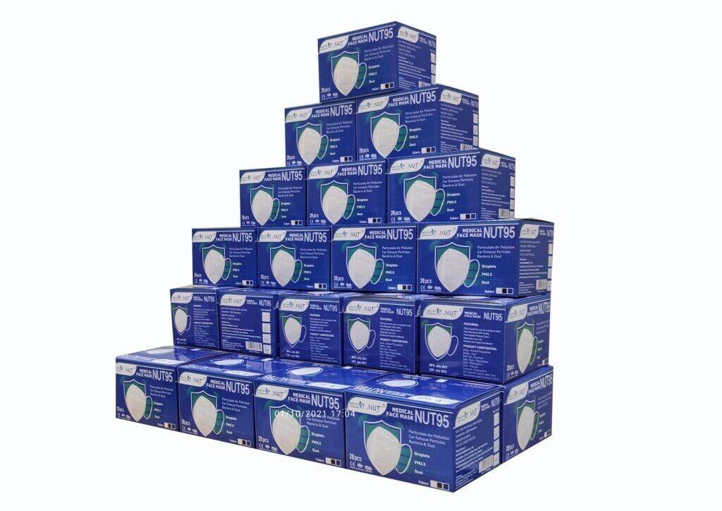 Combo 5 hộp khẩu trang NUT95, 5 lớp kháng khuẩn, chống bụi mịn PM2.5. hàng chính hãng