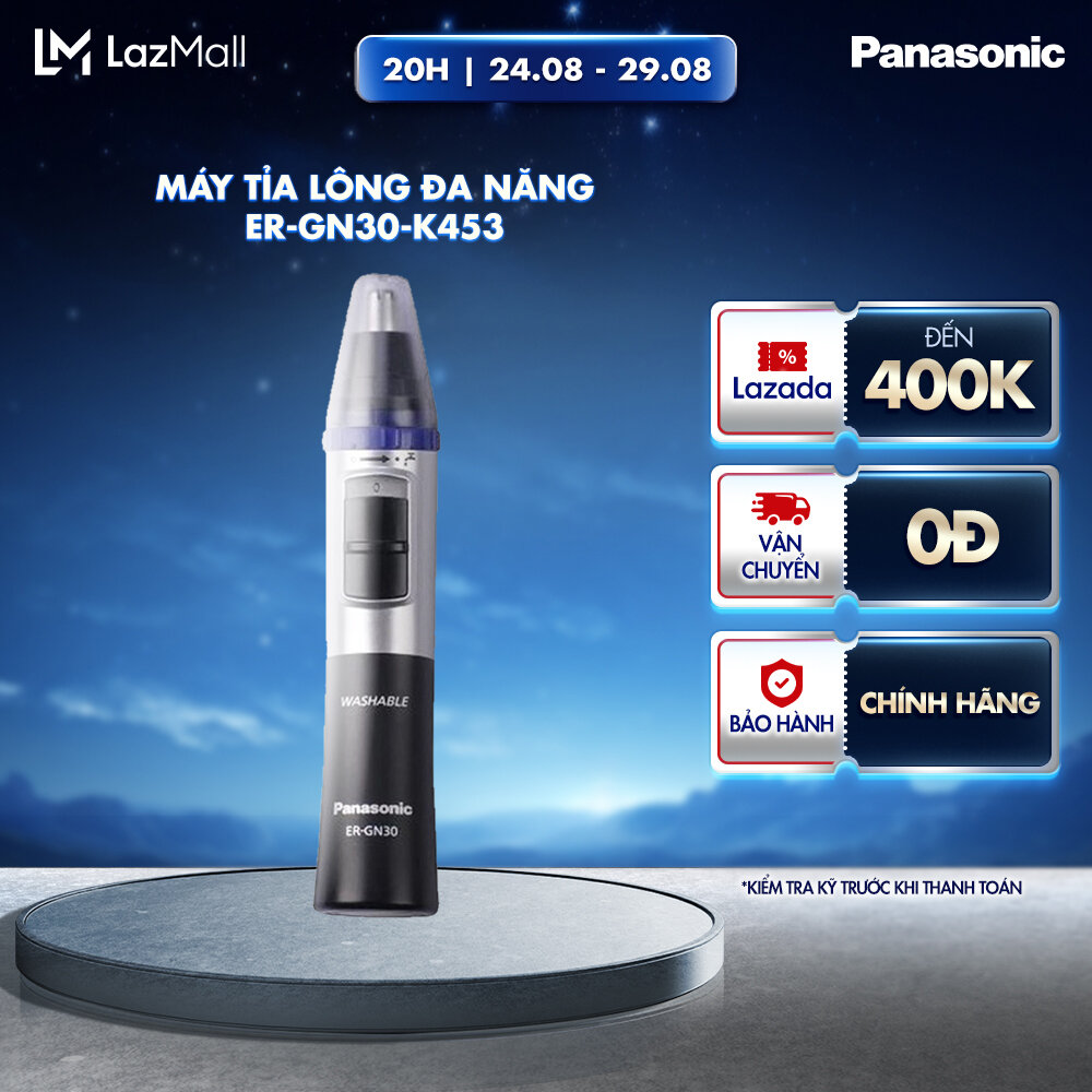 Máy Tỉa Lông Đa Năng Panasonic ER-GN30-K453 - Tỉa Lông Mũi/Lông Tai/Lông Mày - Lưỡi Thép Không Gỉ - Có Nắp Bảo Vệ - Bảo Hành Chính Hãng 12 tháng