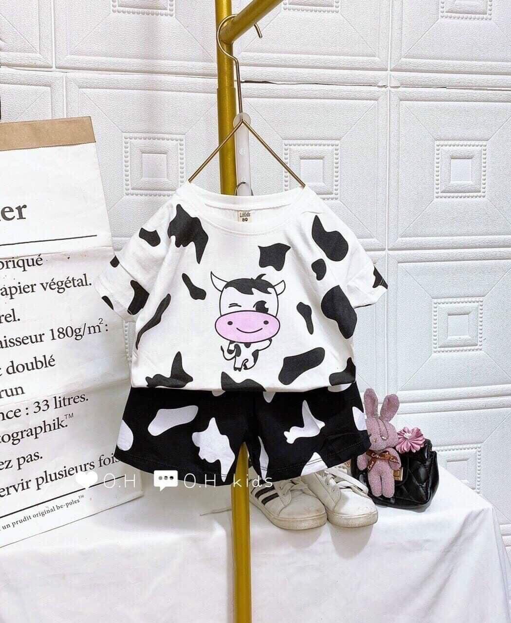 Bộ cộc tay cho bé 💖 bộ cộc tay Bò Sữa cho bé trai bé gái 7-21kg
