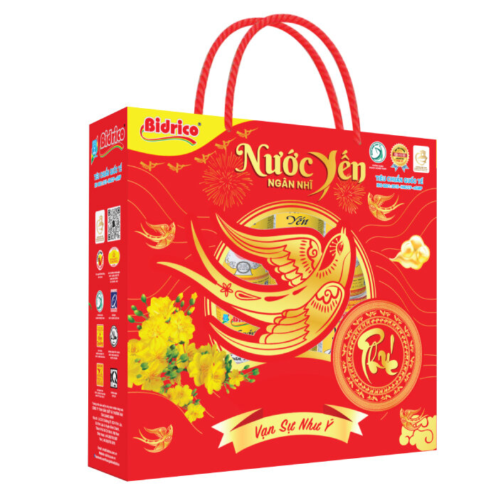 combo 4 hộp quà tết nước yến ngân nhĩ gắng kết yêu thương(.hộp 6lon 320ml) đậm đà thơm ngon bổ sung dinh dưỡng vitamin cần thiết uống ngon tuyệt hảo