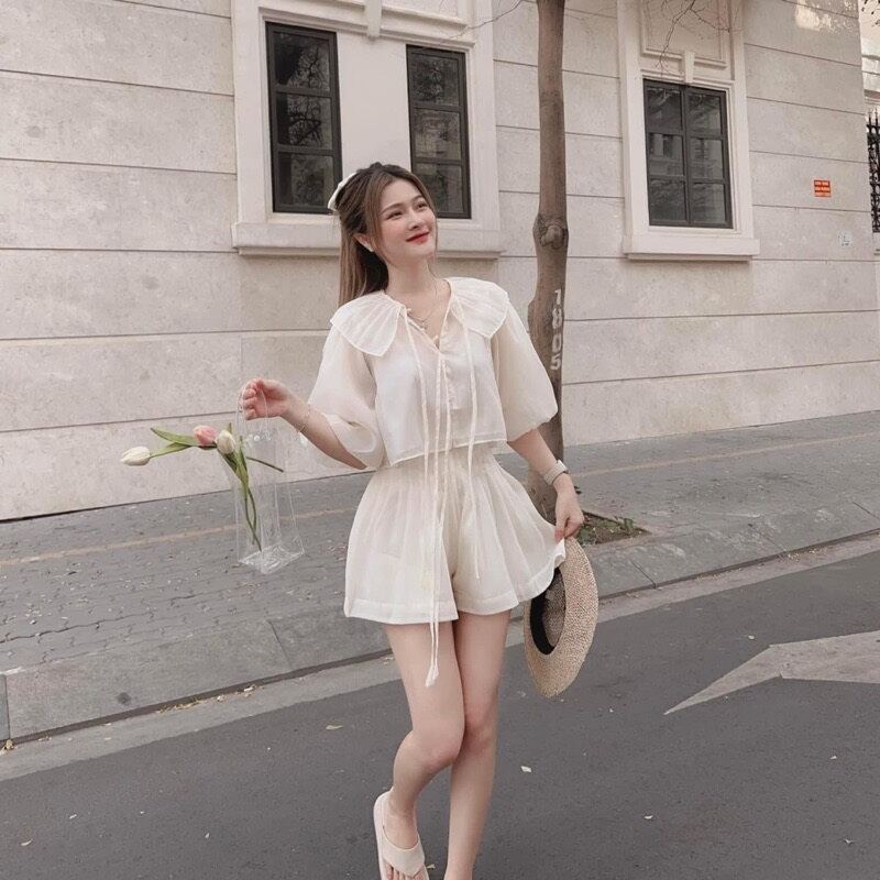 Bộ Đồ Voan Tơ Lụa, 2 lớp mềm mịn xịn