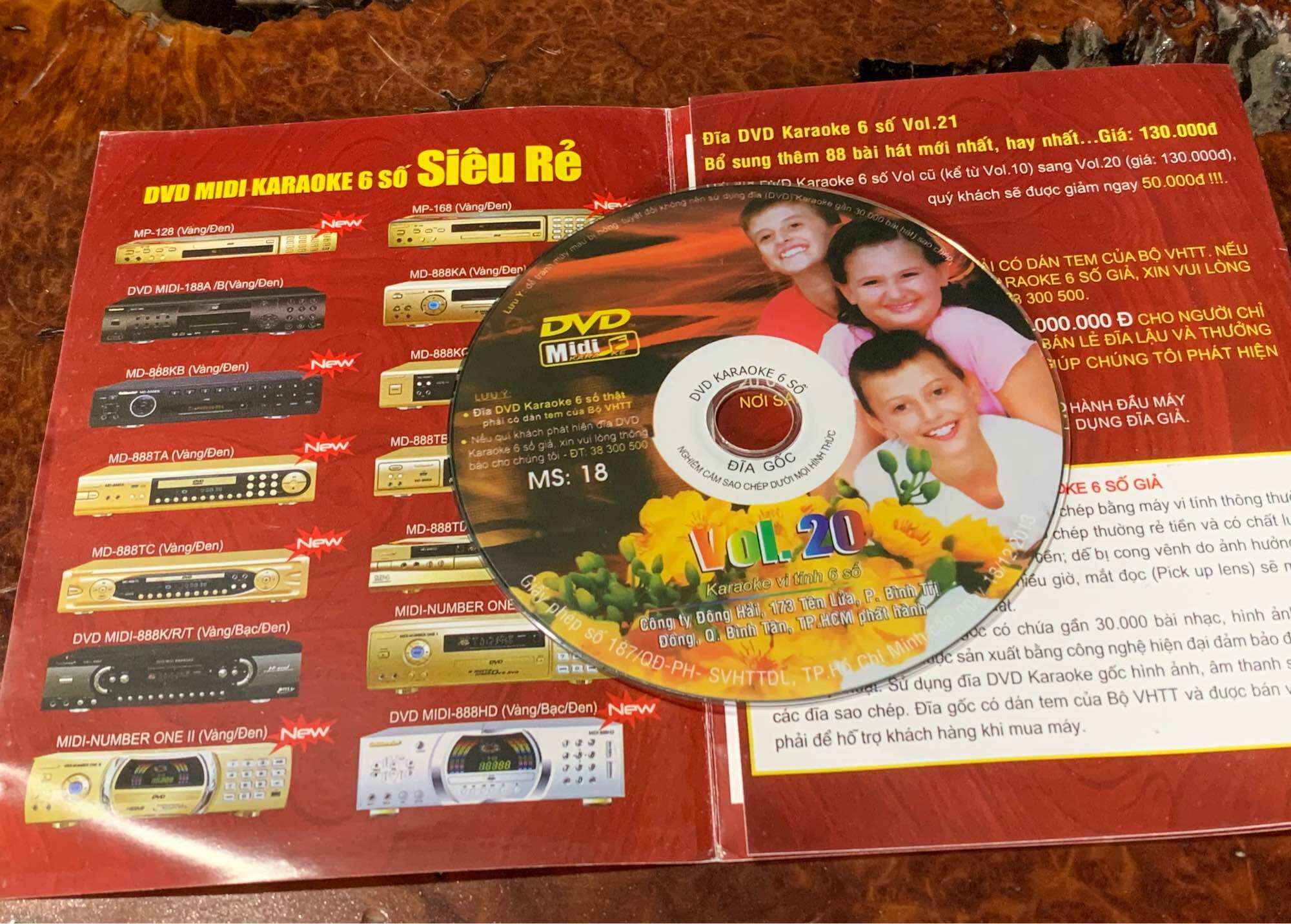 Đĩa Gốc Karaoke midi California Vol.20 MS:18