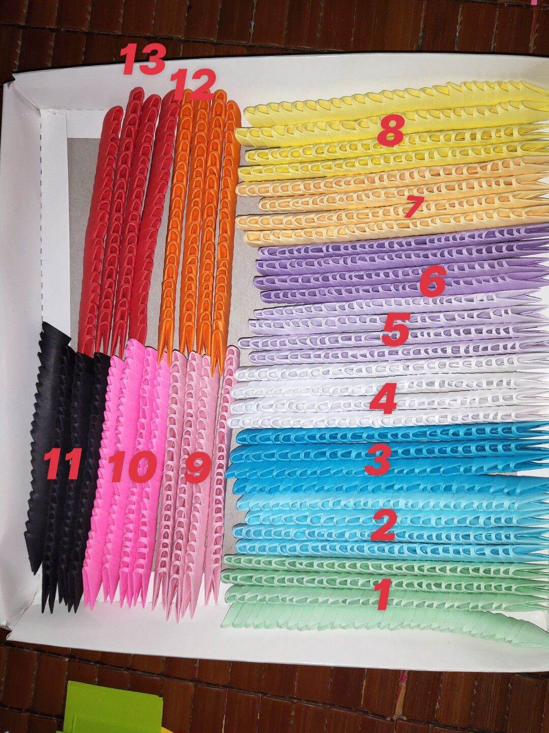 100 mảnh origami gấp sẵn nhiều màu. KT 3,7x5,2cm. Giấy bìa mỹ, bìa thái 80gsm