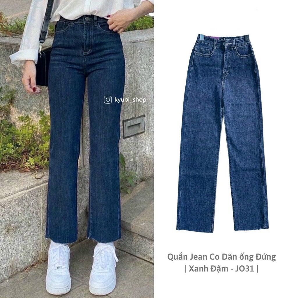 Quần jean Ống Đứng Bao _ Form co dãn _ Lưng Siêu Cao