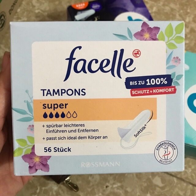 Băng vệ sinh Tampons Facelle Size Normal 64 miếng của Đức