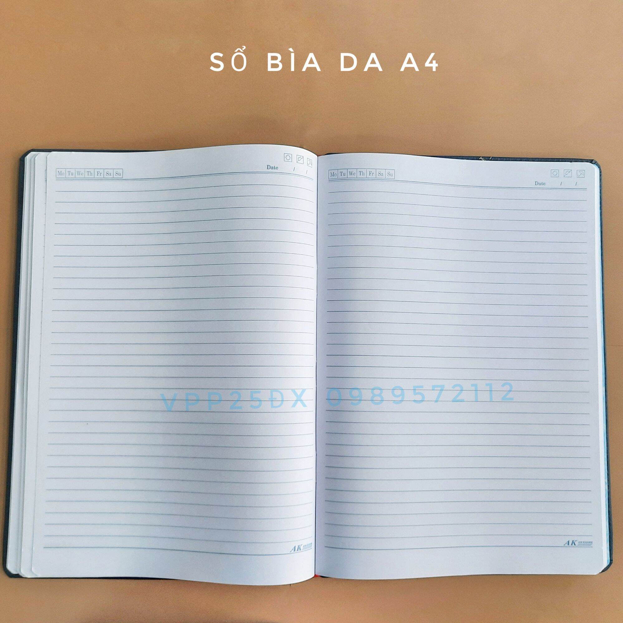 Sổ bìa da A4 An khánh (240 trang)