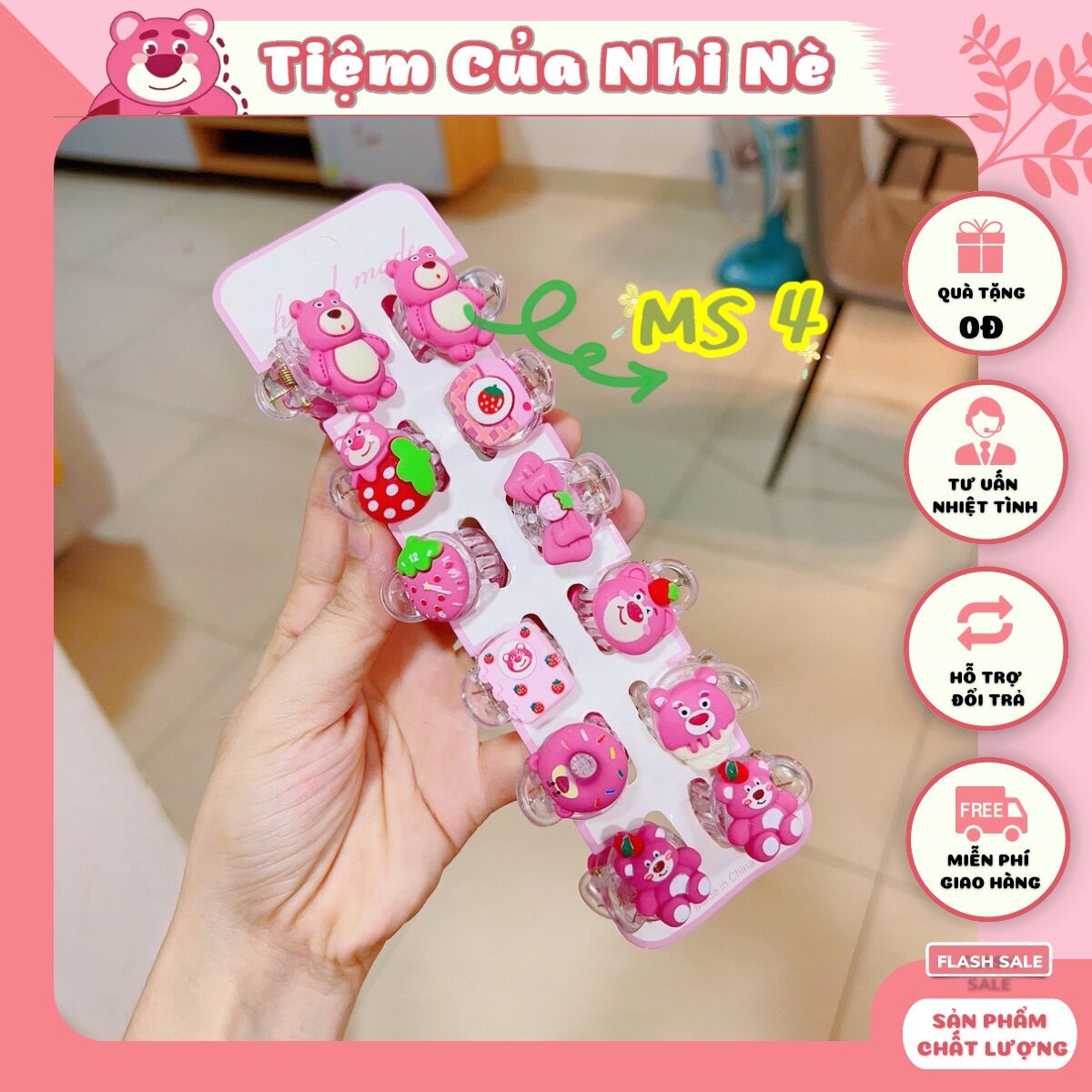 KẸP TÓC CÀNG CUA MINI GẤU DÂU LOTSO