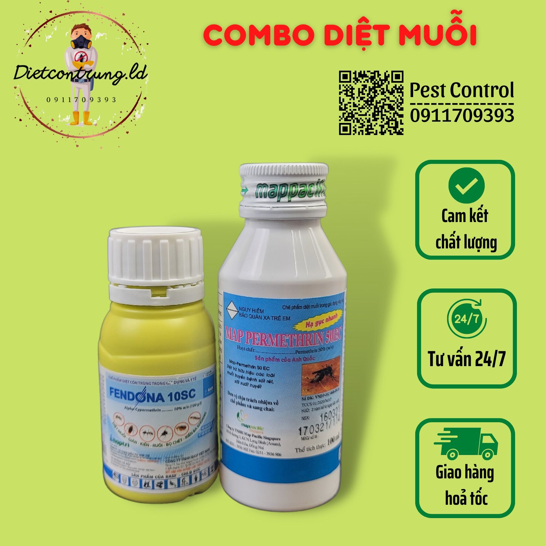 Combo thuốc diệt muỗi map permethrin + fendona 10sc