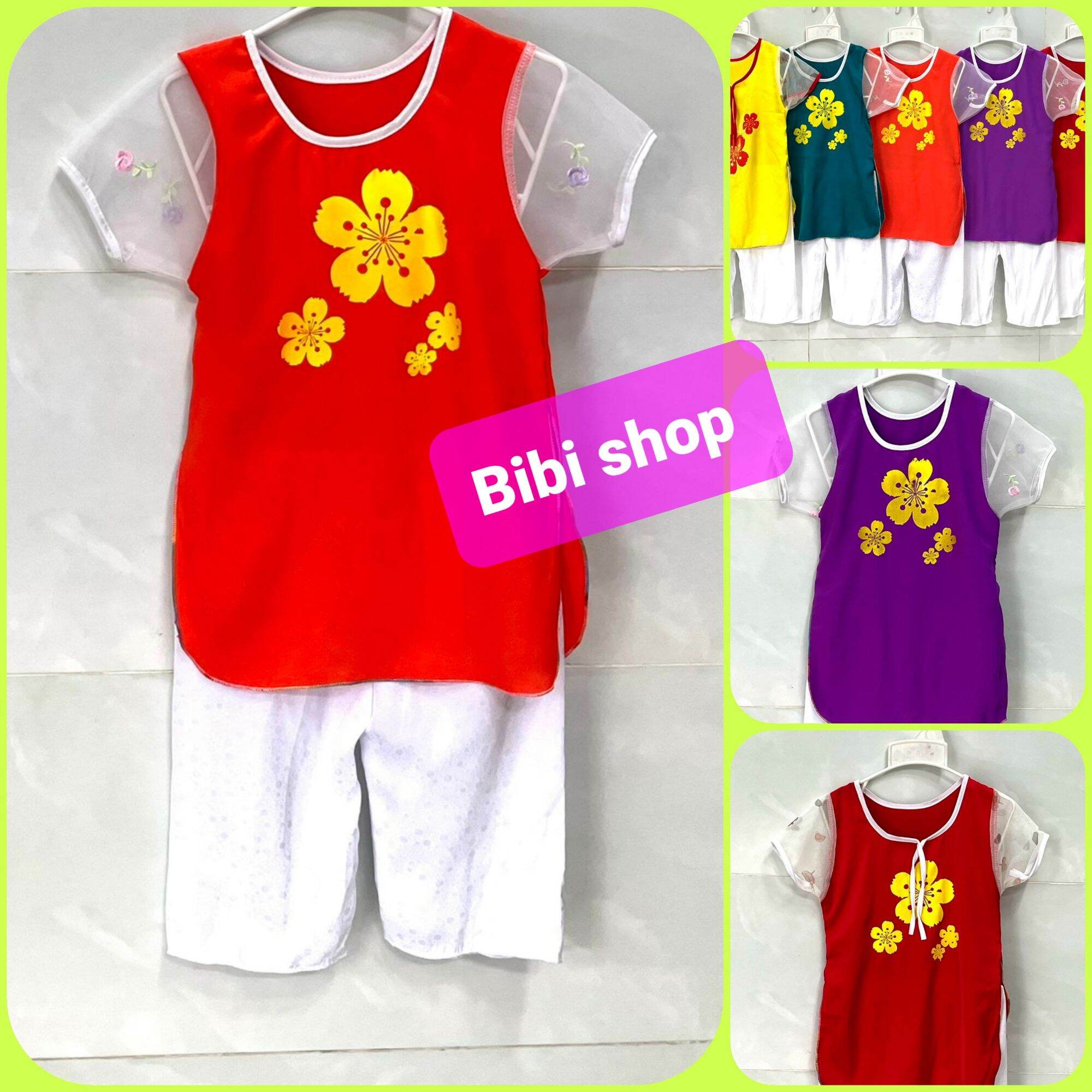 💥 2 Bộ áo dài Tết bé gái 12-18kg