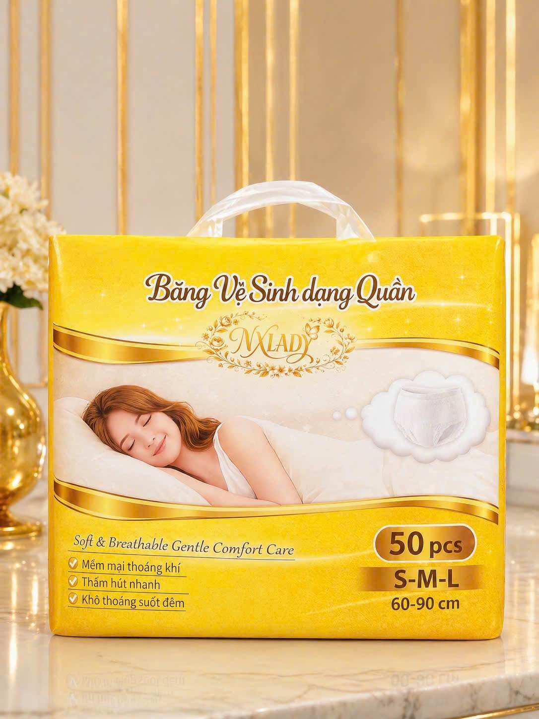 50 MIẾNG BĂNG VỆ SINH QUẦN NX lady SIZE S-2XL TỪ 30-80KG
