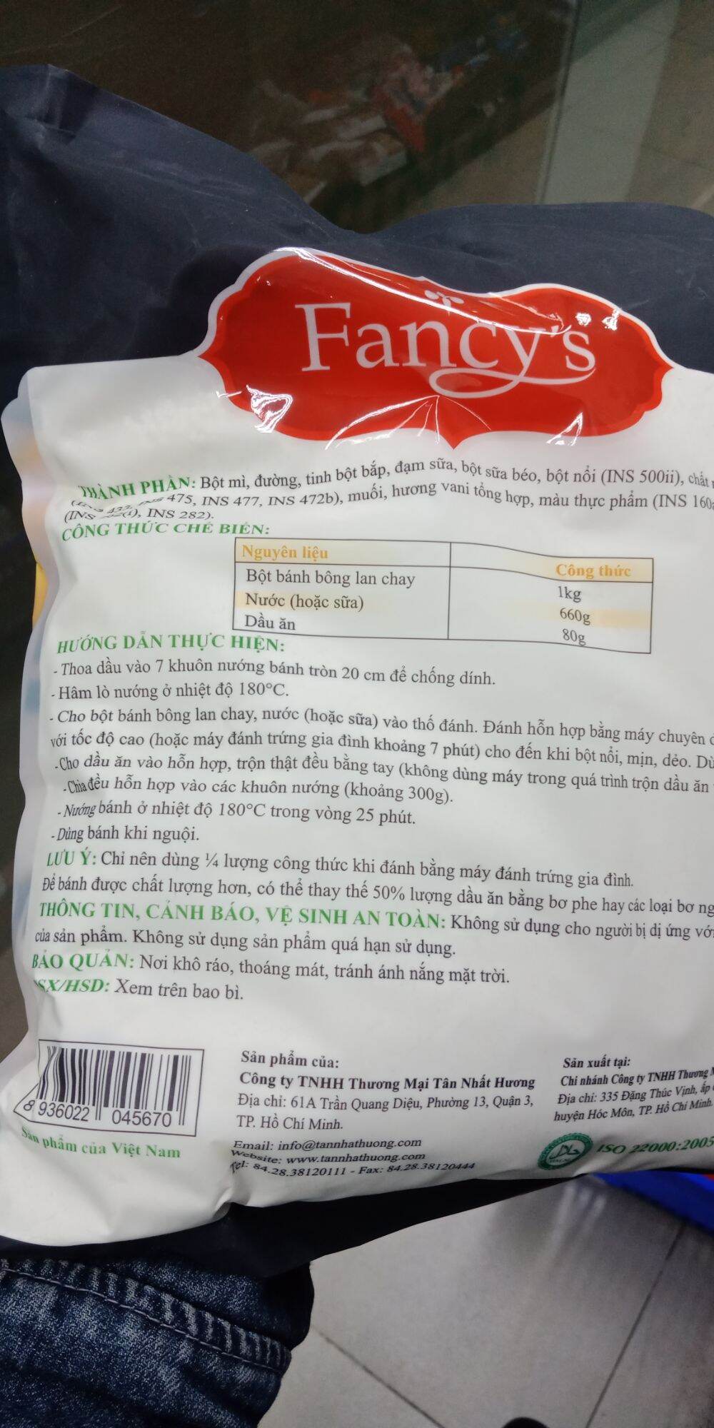 Bột bánh bông lan chay 1 KG Fancy's