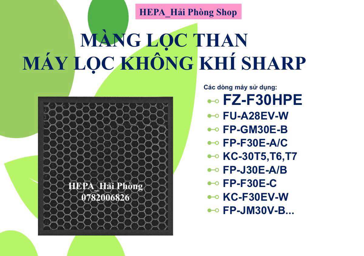 MÀNG LỌC THAN HOẠT TÍNH SHARP FZ-F30DFE( FP-J30E-A, FP-J30E-B,FP-JM30V-B,KC-F30EV-W,KC-30T5-W)
