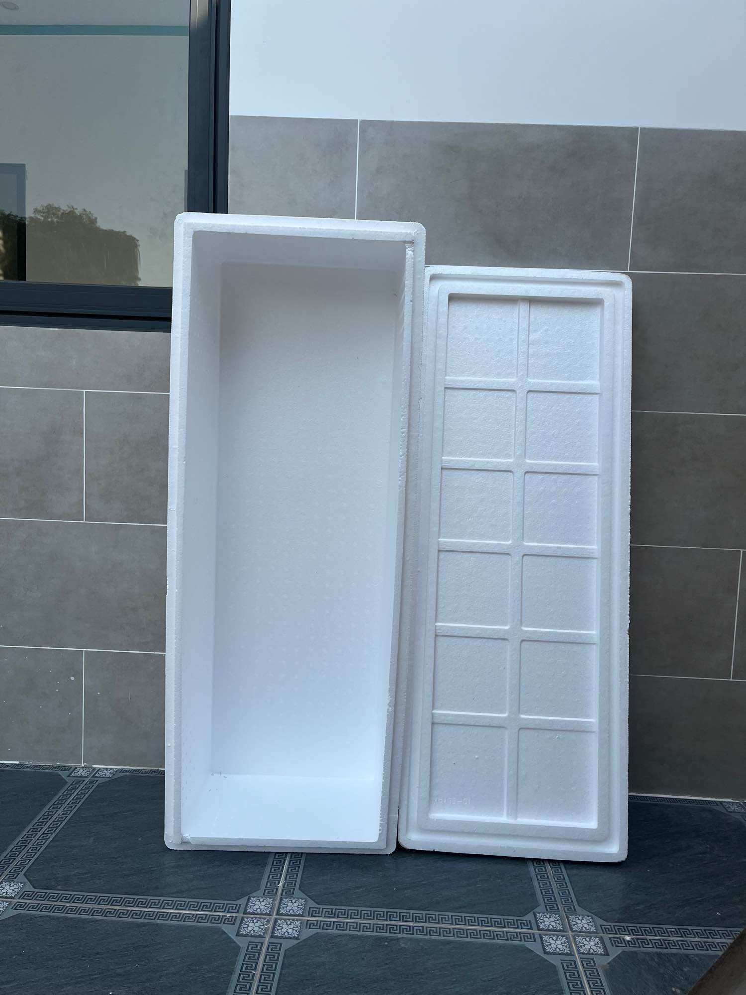 Thùng xốp trắng có nắp siêu dài 1m2x45x33 1m2x45x33,1mx45x34,84x45x27,83x36,5x18,5