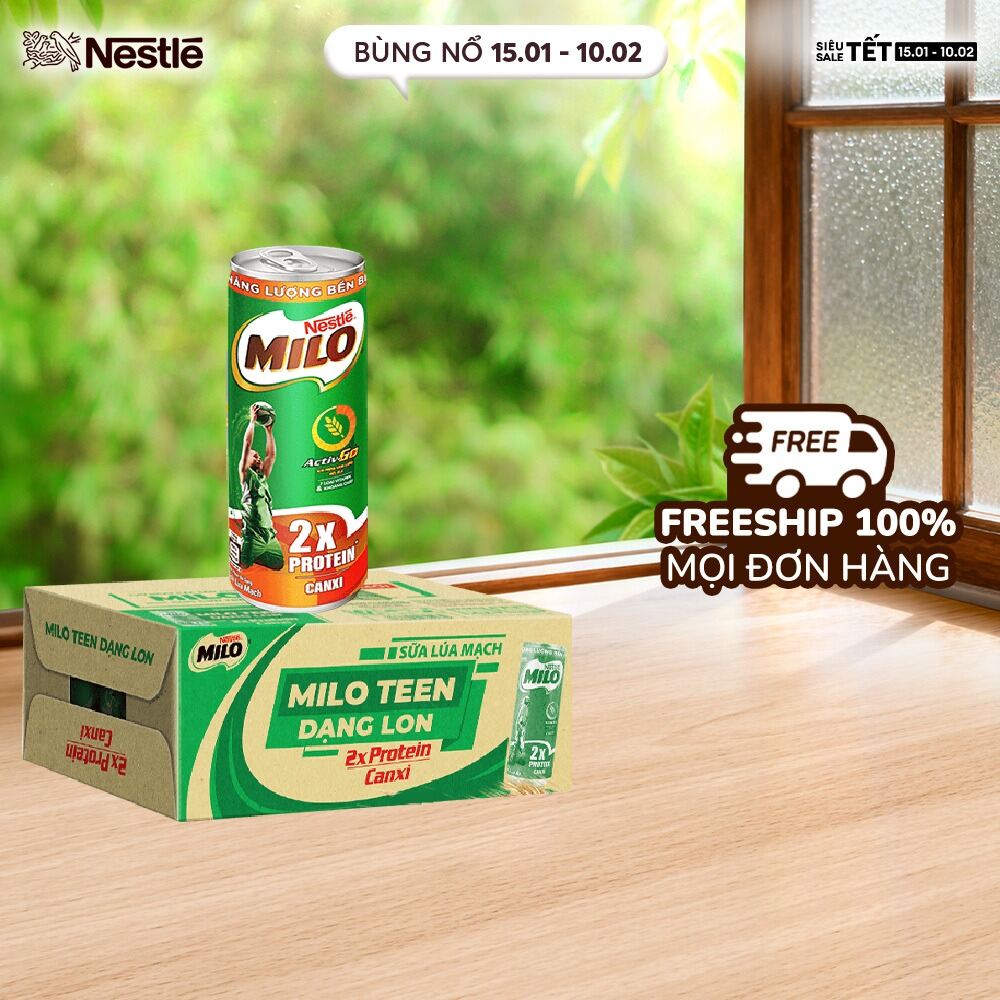 [FREESHIP TOÀN QUỐC] Sữa Lúa Mạch Nestlé® MILO® Lon Thùng 24 lon x 240 ml (4x6x240ml)
