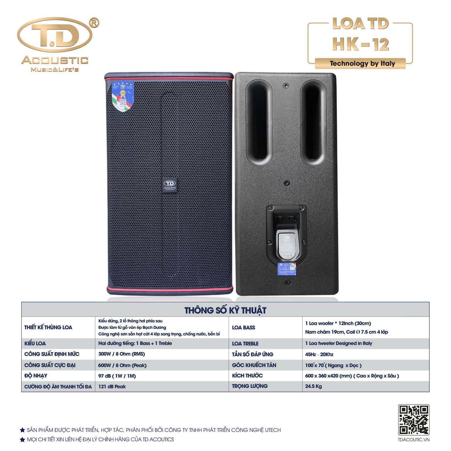 LOA CHUYÊN NGHIỆP HK-12 Sản phẩm chính hãng 100% TD Acoustic