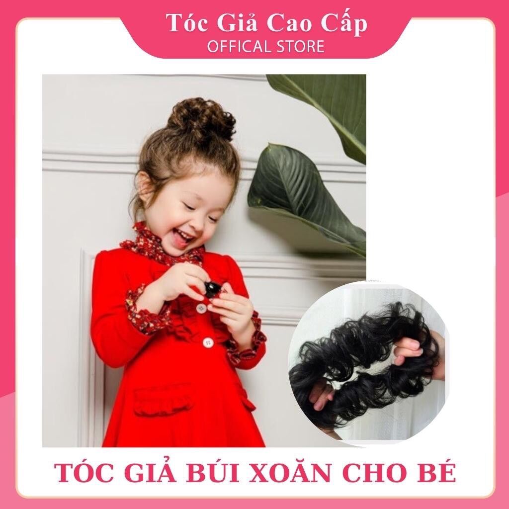 Tóc giả cột búi rối xoăn cho bé gái ❇️