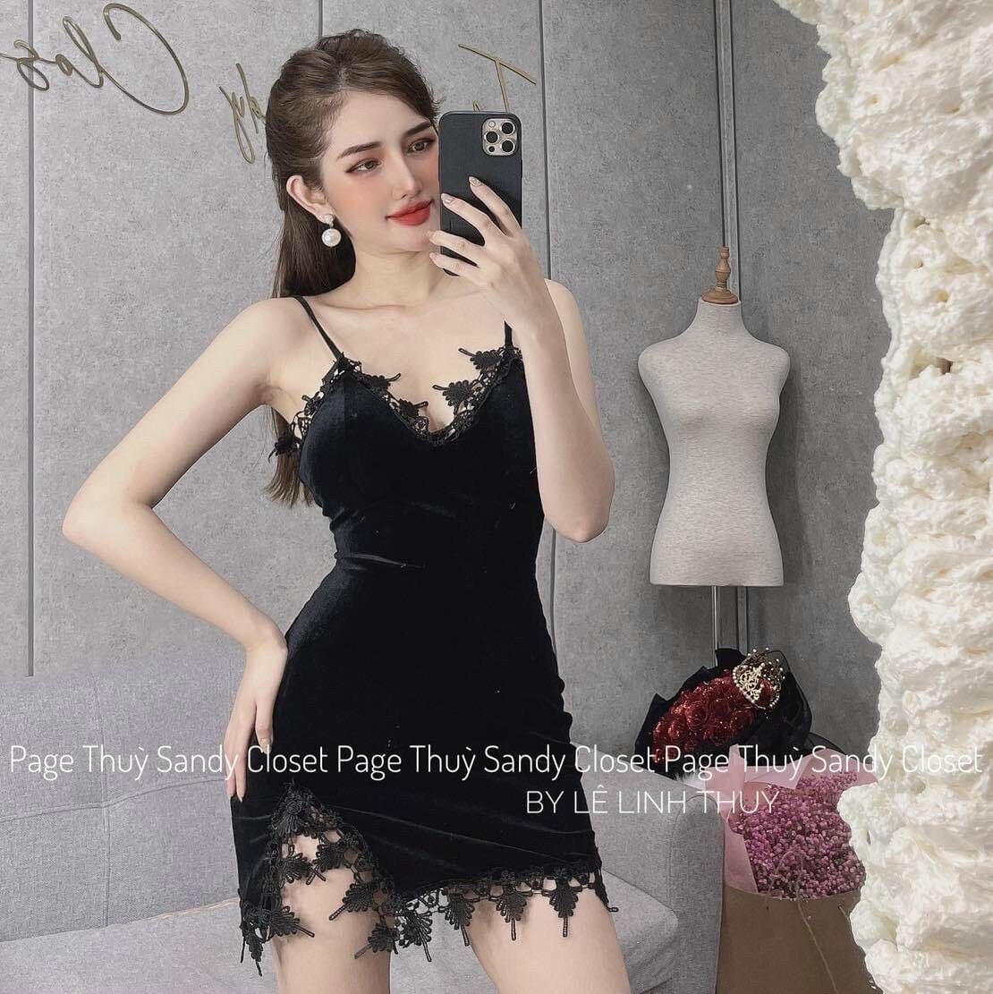 Đầm ôm body chất nhung mềm mại xịn xò có sẵn mút. Free size < 55kg