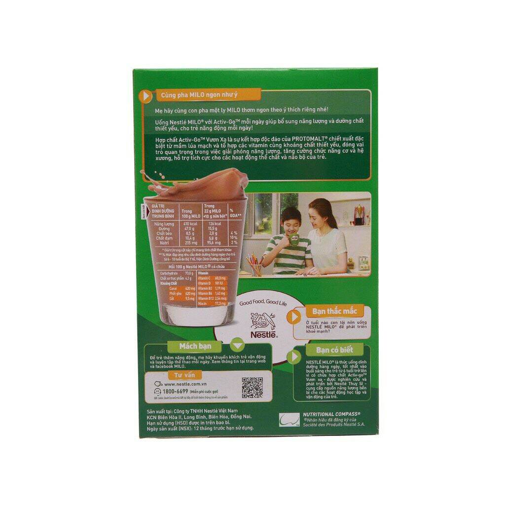Milo nguyên chất hộp giấy 285 g