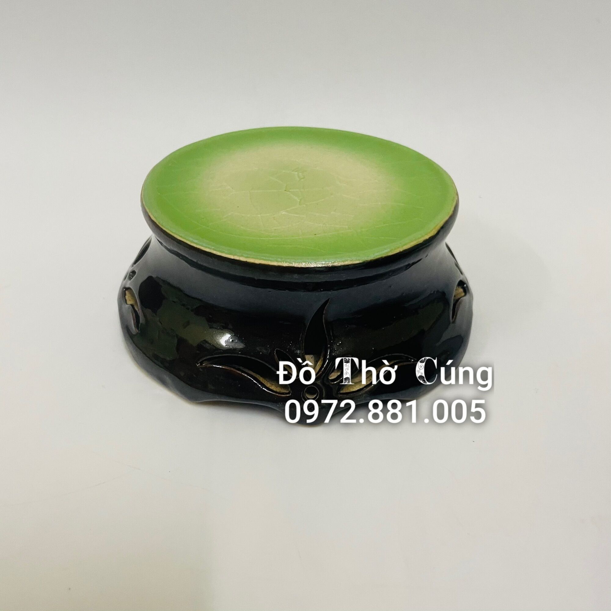 Bát thả hoa hình lá sen màu XANH LÁ