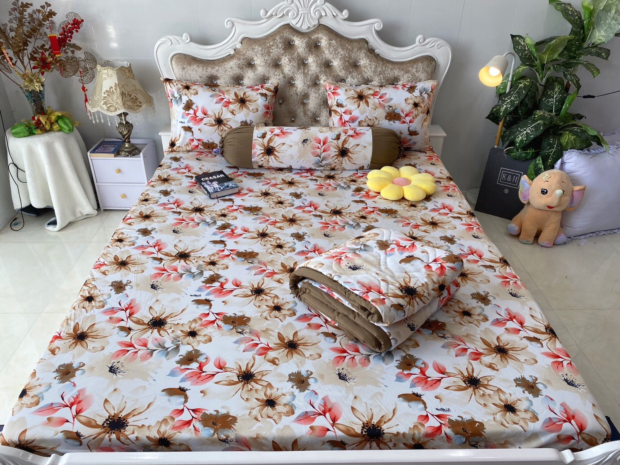 Bộ 4 món drap/ga áo gối không mền thun lạnh hàn quốc