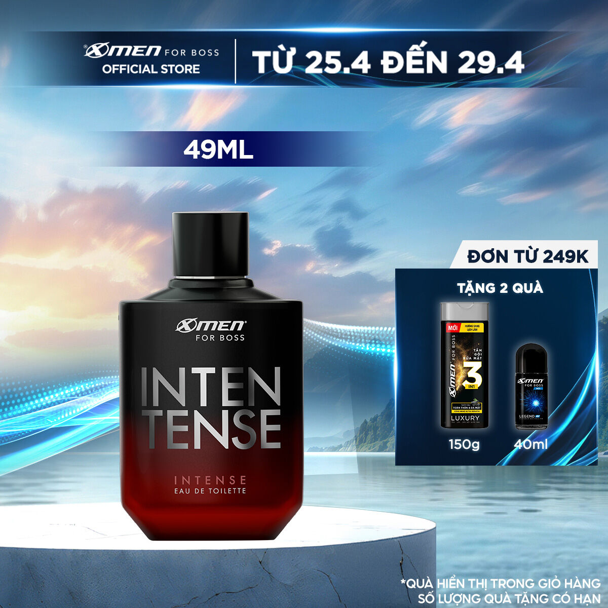 Nước hoa EDT X-Men for Boss Intense - Mùi hương trầm đầy nội lực 49ml