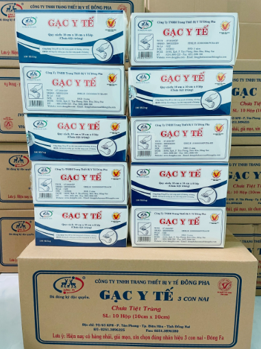 Gạc y tế 10x10x8 lớp đông pha, gạc đắp mặt nạ