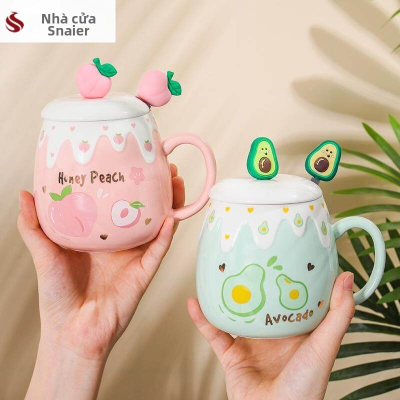 FEIZHUXIANSEN | Child-friendly Ceramic Cup Large Capacity Spoon - Thương hiệu FEIZHUXIANSEN Giá 146,000 Đồng*Miễn phí vận chuyển