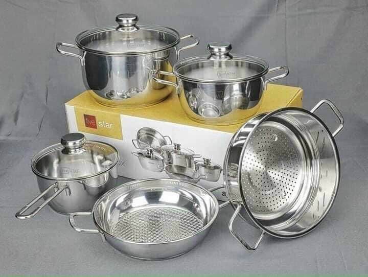 Bộ nồi inox fivestar 5 món nắp inox