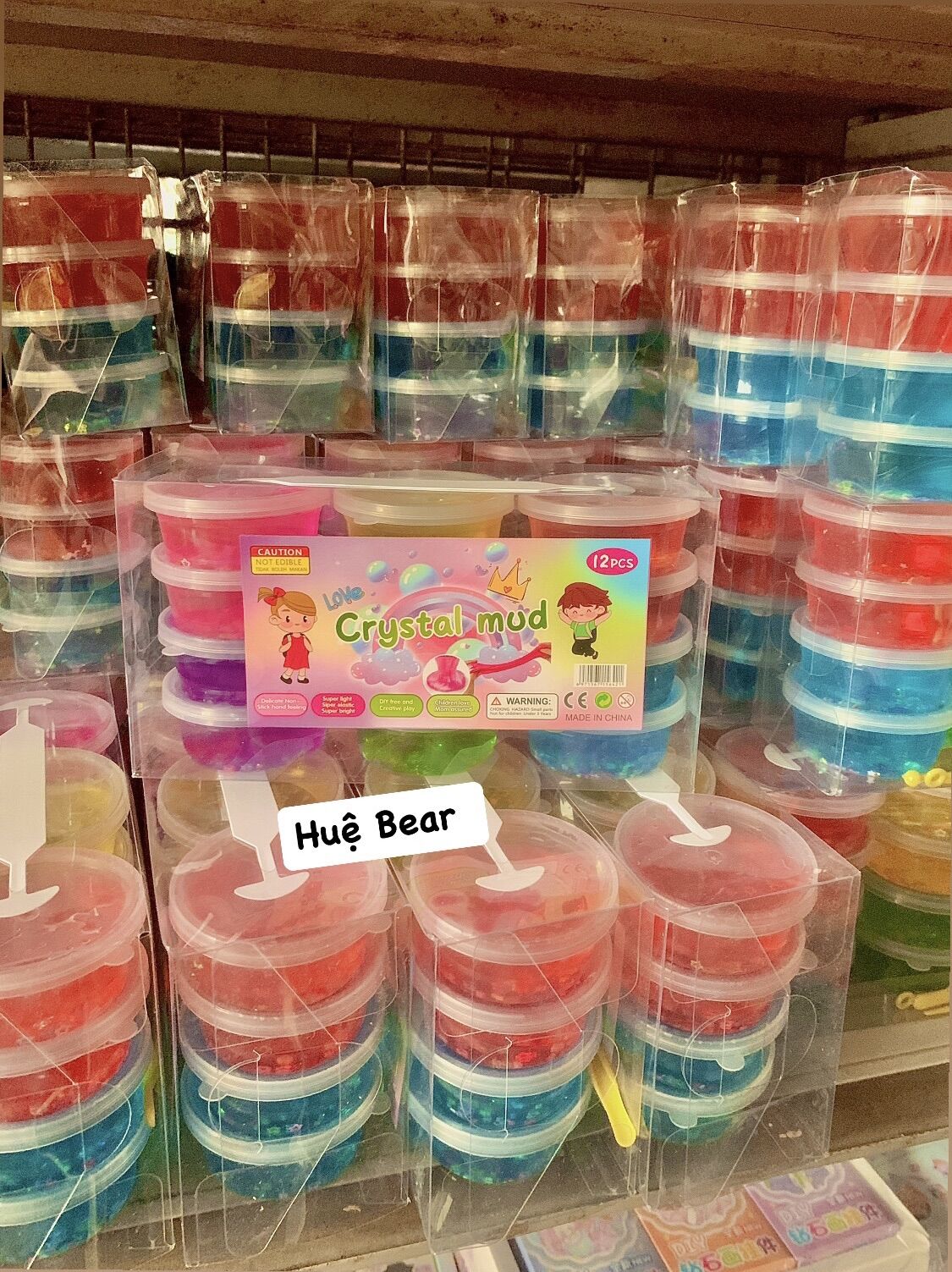 Khay 12 hũ slime chất nhầy ma quái có nhũ