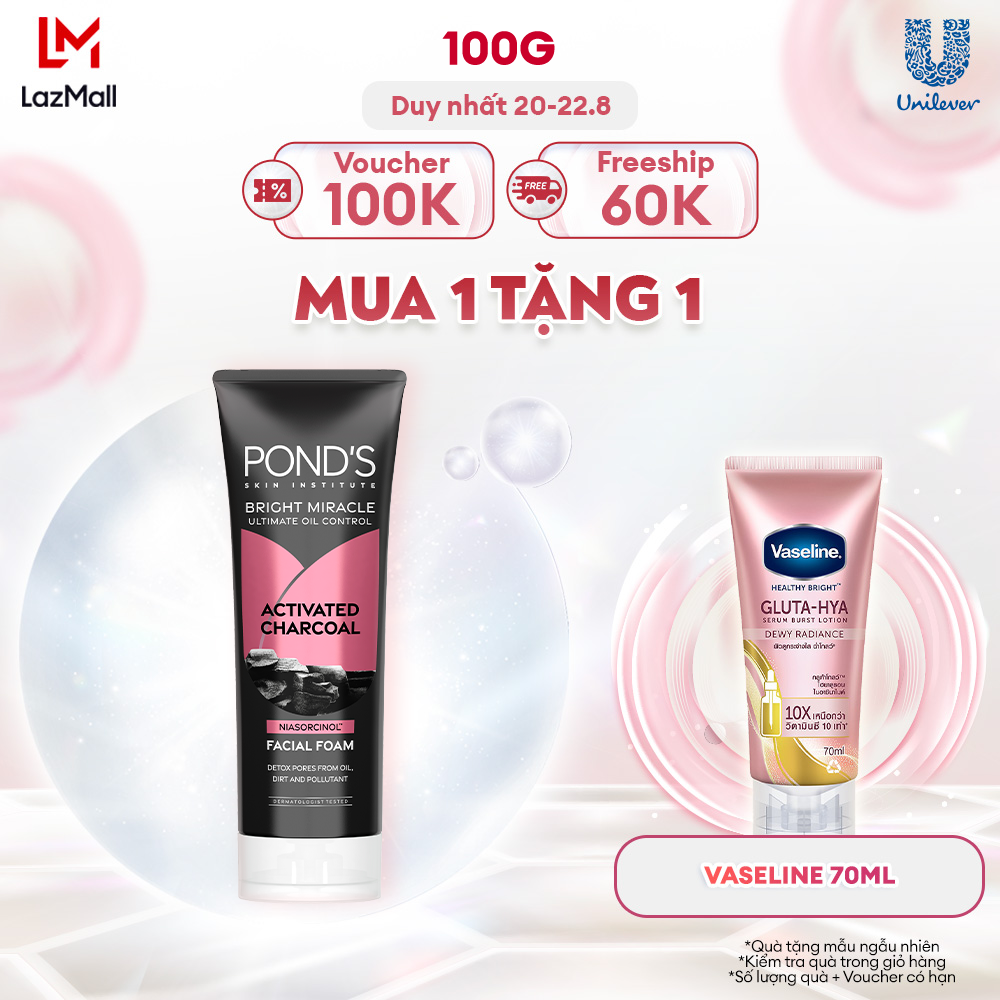 Sữa rửa mặt sáng da sạch sâu Pond's Bright Miracle Niasorcinol 100G (bao bì tùy thuộc lô hàng)