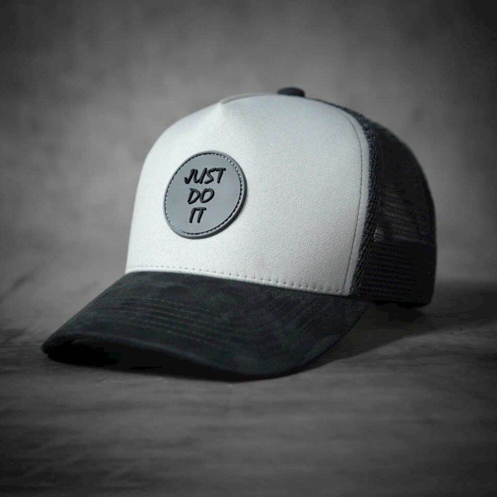 Nón kết nik e just do it cao cấp chất vải cotton.jean phối lưới hàn quốc cao cấp màu xám, đen, free size