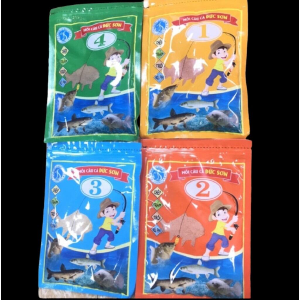 Mồi câu đức sơn số 1 . 2 .3 . 4 - chép ,trắm ,trôi,rô phi