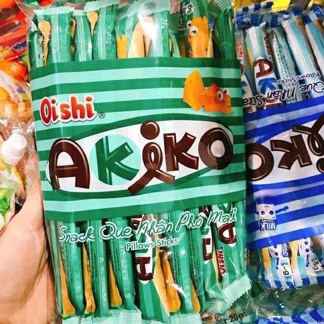 Bánh snack que có nhân Oishi Akiko các vị gói 160g 20 que