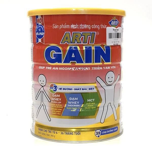 Sữa bột Arti Gain 900g màu đỏ - date mới