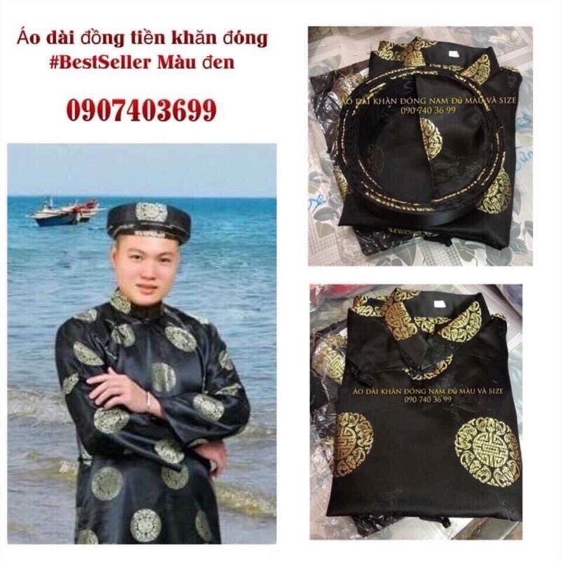 Cả bộ Áo Dài Đồng Tiền đủ màu (Áo, Khăn Đóng, Quần)
