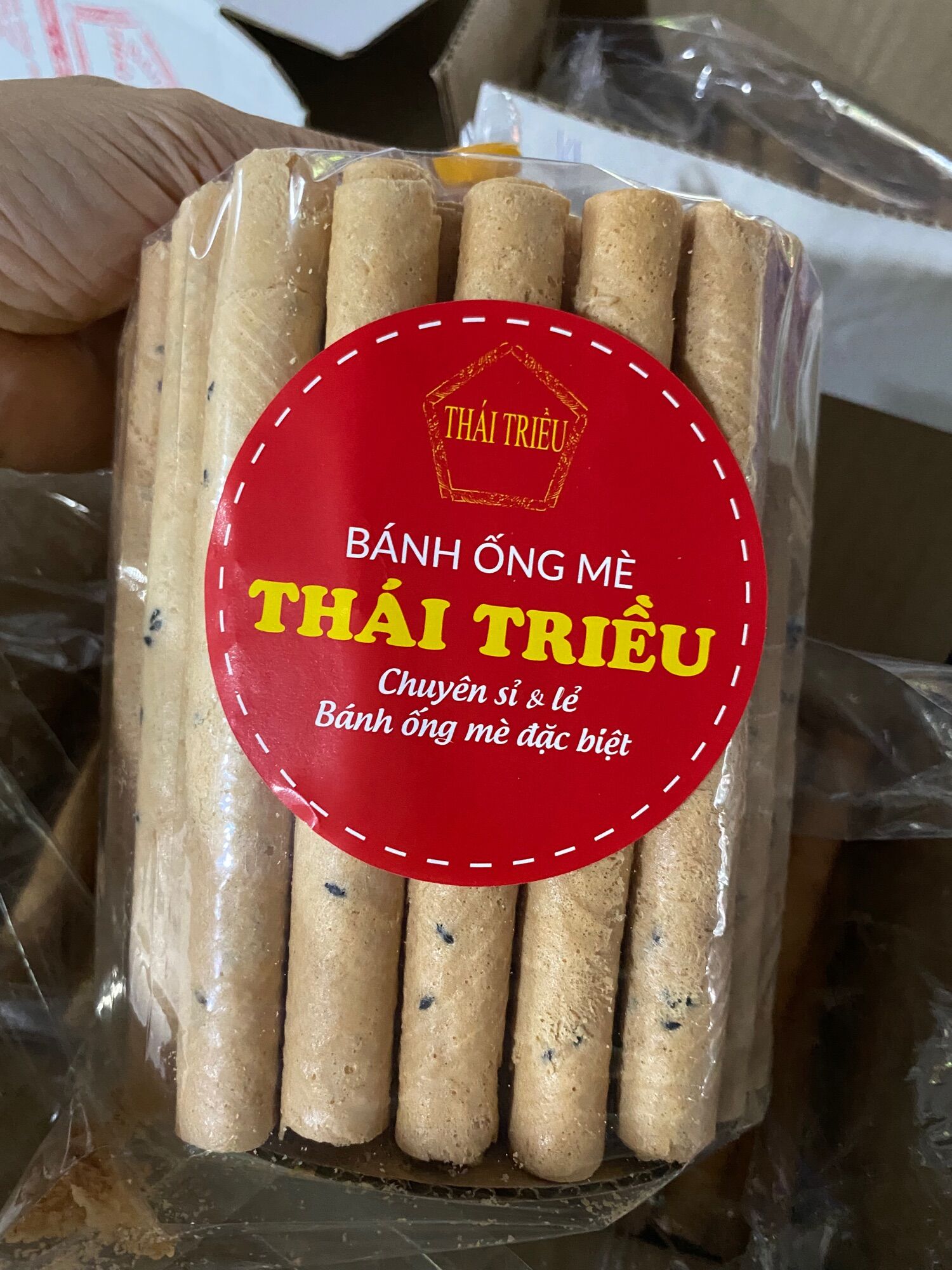 Bánh ống mè đen-bánh thủ công truyền thống- bánh Ống mè Thái Triều
