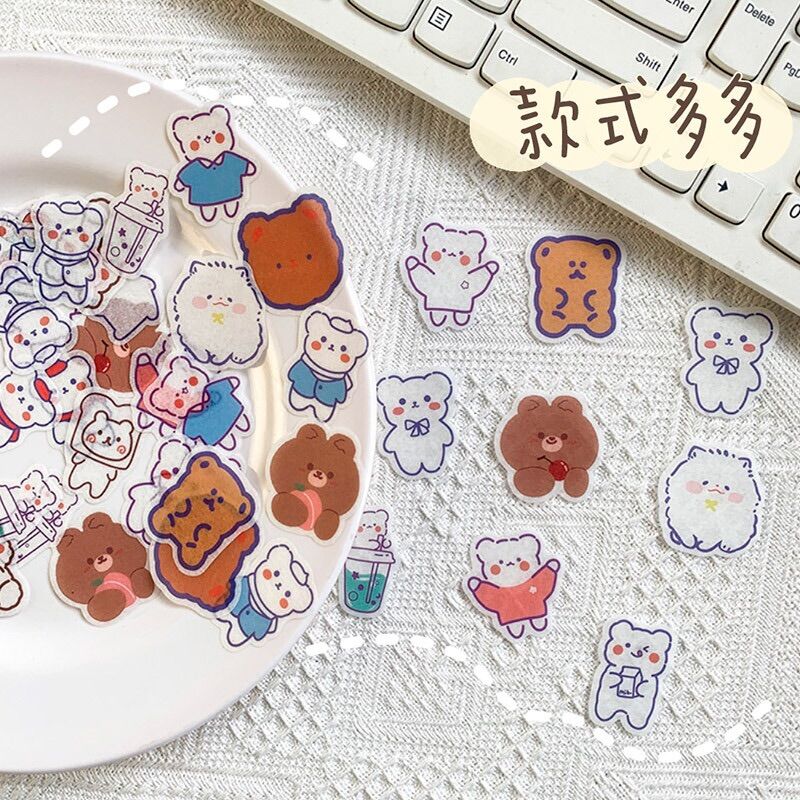 Set 40 miếng Sticker hình dán hoạt hình cắt rời