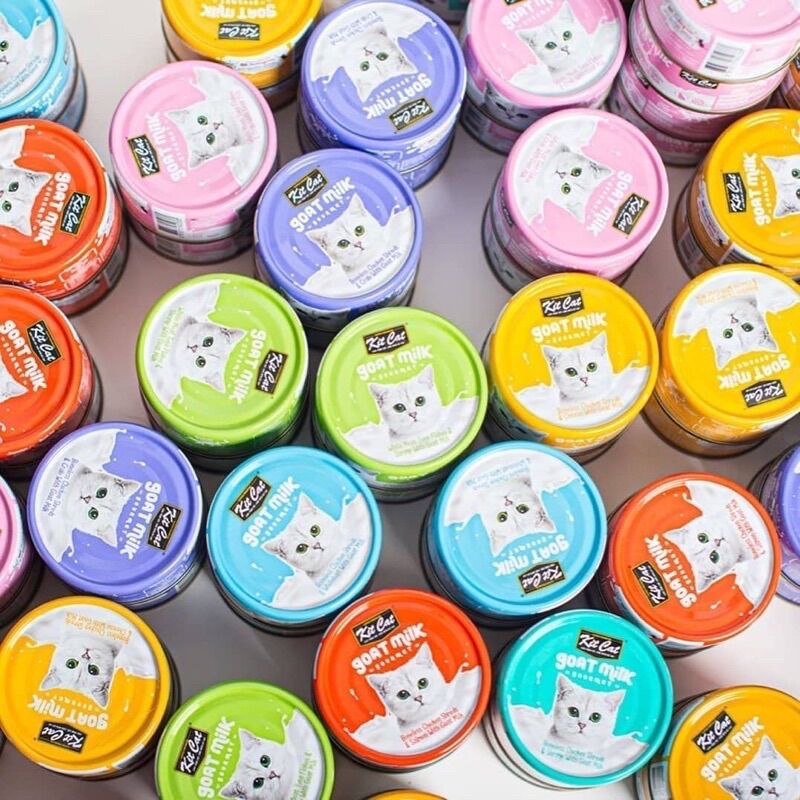 Pate lon KITCAT GOATMILK sữa dê cho mèo - lon 70gr