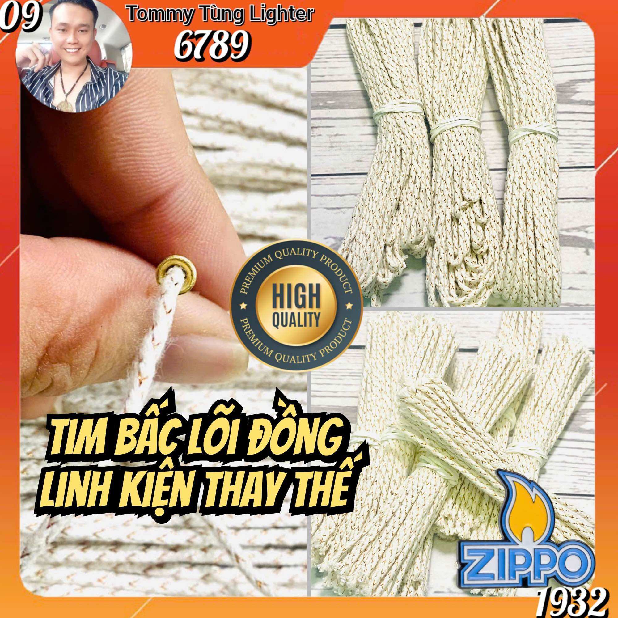 Phụ kiện tim (bấc) sợi đồng dùng bật lửa và Zippo