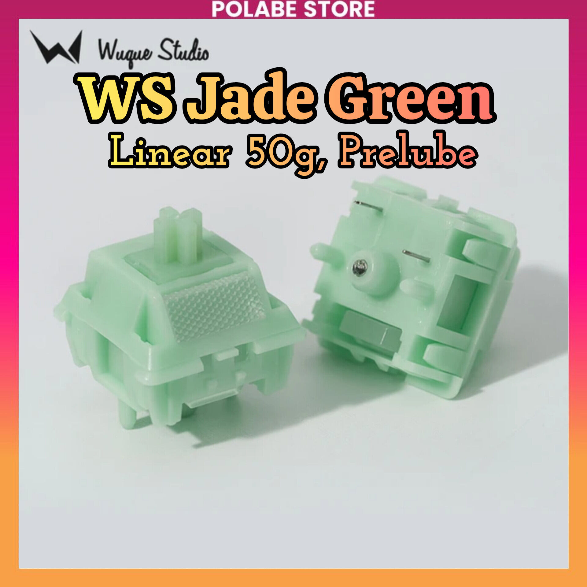 WS Jade Green Linear switch Polabe Store bàn phím cơ prelube mượt Wuque Studio